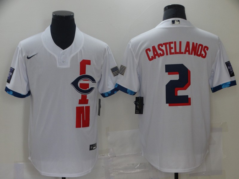 Men's Cincinnati Reds Nicholas Castellanos #2 White Baseball Jersey